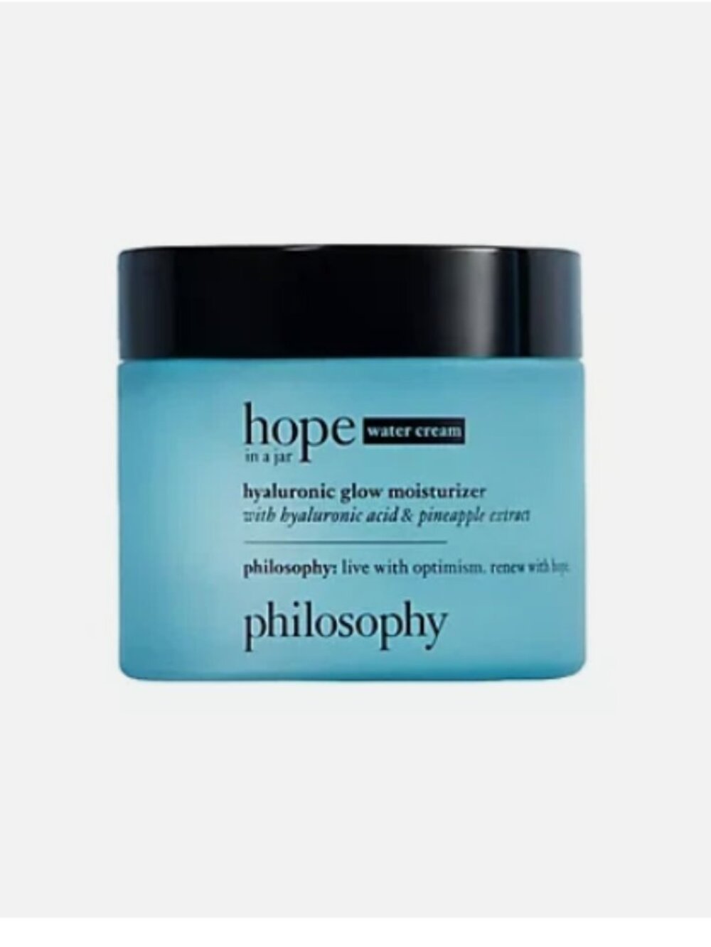 philosophy 4oz. water cream hyaluronic glow moisturizer-New Unsealed-A397412
